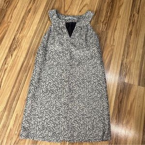 Steve Madden Silver sparlkly Metallic Stitching Shift Mini Dress Sleeveless 8